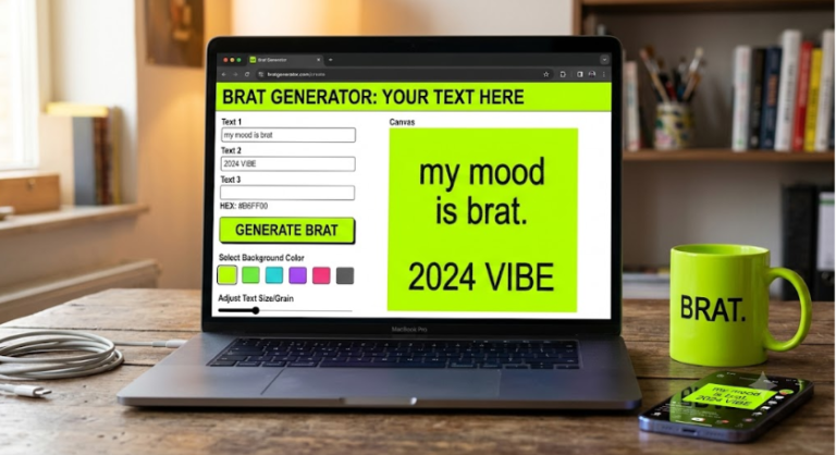 Brat Generator: Make Your Own Lime Green Album Text Trend brat generator